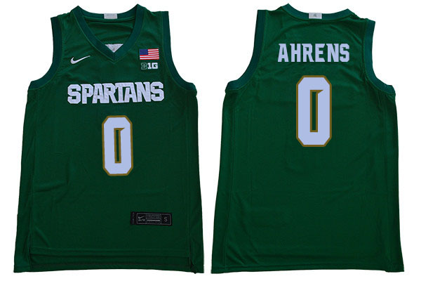 Men Michigan State Spartans #0 Kyle Ahrens NCAA Nike Authentic Green 2019-20 College Stitched Basketball Jersey WN41J23OK
